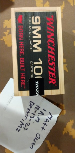 WTS: WINCHESTER SERVICE GRADE 115GR FMJ 9MM