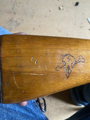 Beat up hardwood SAR1 stock