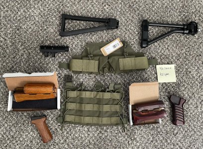 Krink Ultimak M13, Combloc Customs SAM7K handguard and grip, Chinese AK handguard and grip, CNC Warrior AK pistol brace for SAM7K, KUSA 5.5 Triangle s