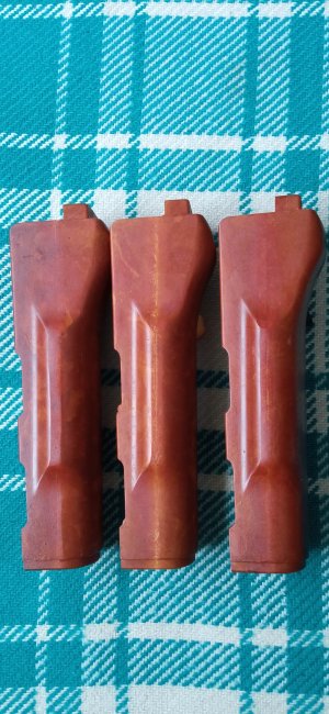 NOS bakelite Polish Tantal lower Handguards,  Fabryka Broni Radom Armory (circle 11).