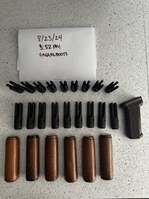 4 Prong Flash Hiders / Finished Upperhand Guards / Bakelite Grip