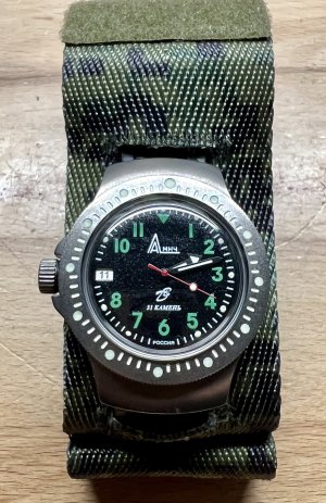 Vostok Ratnik 6E4-2 Russian Army Watch WITH DIGITAL FLORA Camo Cover