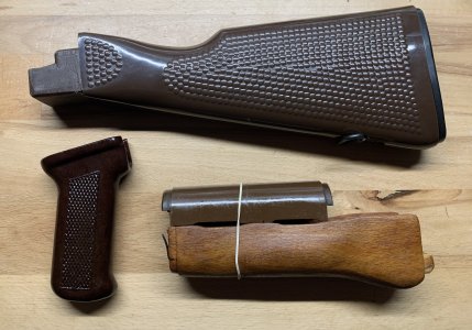 East German Stock Set, Bulgarian Salmon Grips, Dong W/Bake Grip, Blonde HG Set W/Bake Grip, Romy Lower and Bake Grip