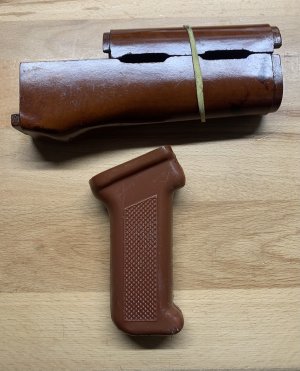 Bulgarian Bakelite Handguard W/Grip, Russian Plum HG’s, Polytech MAG, ROMY Sharkfin DONG W/Bake Grip, Arsenal ARM9 Grip, Russian Digital Flora Case