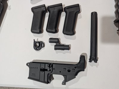 Various AK parts. Korean M16A1 lower