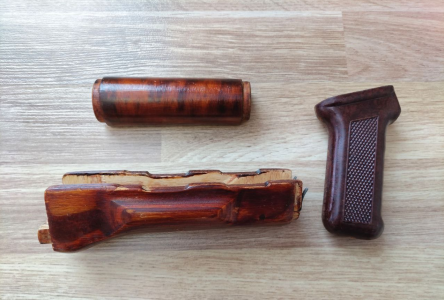 Russian laminate handguards and pistol grip