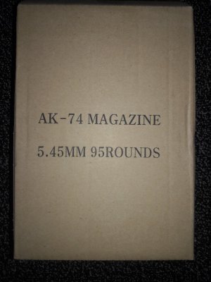 95 round 5.45 drum, 60 round 5.45 PUFGUN mag, 75 round 7.62 drum