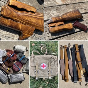 RPK slings, bandages/tourniquets, stocks sets, med bag