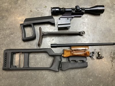 Loose junk. AK74 HG’s, Zenitco RK-6 , New Yugo barrel. NK Underfolder stock, Chinese FCG