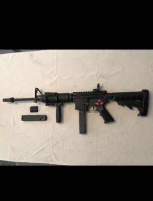 Colt 9mm Factory upper on M4 Franklin Binary lower Complete Rifle