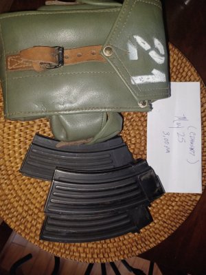 (3)Hungarian 20 rd. tanker mags standard w hungarian 3 cell pouch w hungarian leather sling