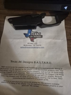 Texas bastard. 223 saiga to ar controls and mag