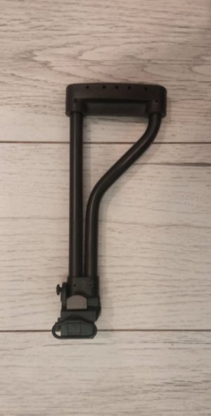 NOS Beryl folding stock with original mounting screws. Unused mint milsurp. Fabryka Broni Radom Armory (circle 11).