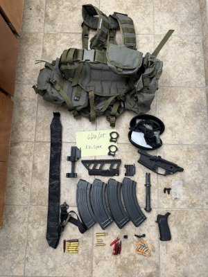 AK Chinese transitional spined mags, AK Master Mount SVD/PSL, SMERSH repro, AR stuff, Bren 2 Haga