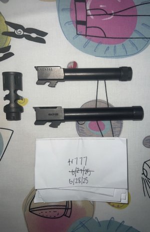 Glock G19 Threaded Barrel, SilencerCo G21 Threaded Barrel, PWS FSC 47 14x1 LH Brake