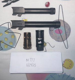 Glock G19 Threaded Barrel, SilencerCo G21 Threaded Barrel, PWS FSC 47 14x1 LH Brake