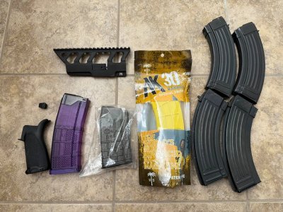 AK Chinese transitional spined mags, AK Master Mount SVD/PSL, SMERSH repro, AR stuff