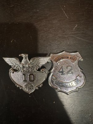 Obsolete vintage Ohio police badge set