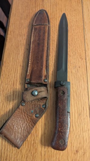 VZ-58 bayonet with leather sheath