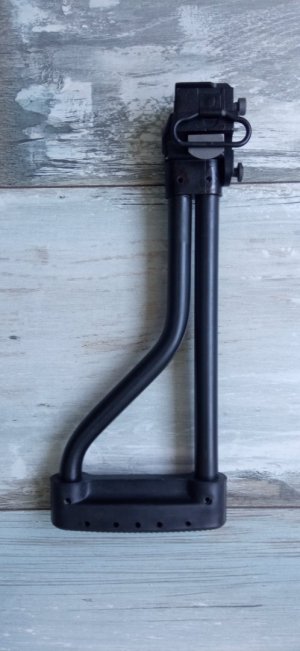 NOS Beryl folding stock with original mounting screws. Unused mint milsurp. Fabryka Broni Radom Armory (circle 11)