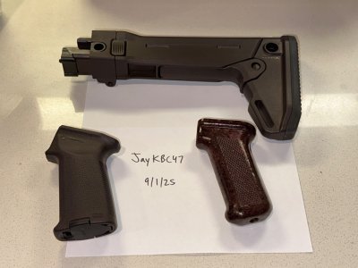 Romanian Bakelite Grip, Magpul Zhukov Stock, MOE AK Grip