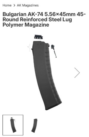 Bulgarian 5.56 AK 45rd magazine