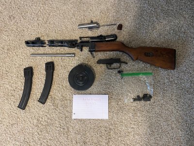 PPSh Parts Kit with 7.62 Barrels and Mags