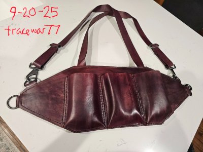 Handmade leather chest rig - 3 cell
