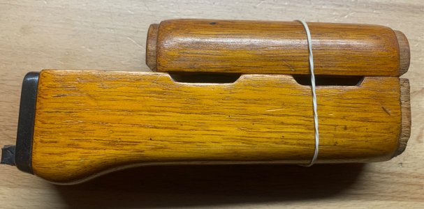 CHINESE AK PARTS: Rear Sight Base W/Leaf, Handguards, Gas Block, Front Sight Base, Handguard Retainer, Black MAADI GRIP
