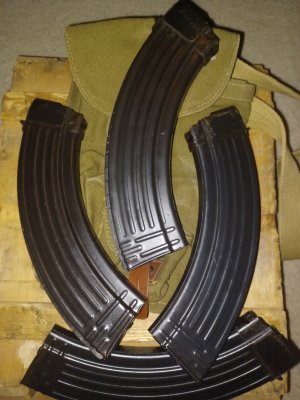 4 surplus romanian rpk 40 round 762x39 magazines plus romy 4 cell rpk pouch