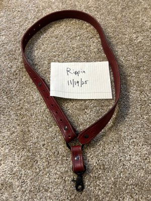 Single point leather adjustable sling New