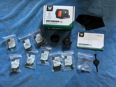 Vortex CCW Defender enclosed Solar red dot with three reticles