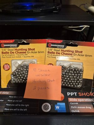 Marksman 250 COUNT 1/4" Steel Hunting Shot BBs For All Slingshots 3100