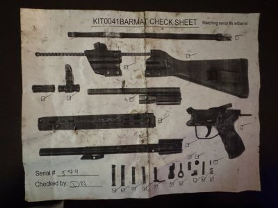 G3 FMP Parts Kit - Very Good Condition - Matching Numbers with Original Barrel