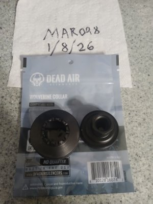Dead air wolverine 14x1LH thread insert and collar