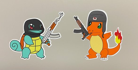 Stickers - Squirtle - Charmander - Charizard AK47 UV Resistant Vinyl 5 Year