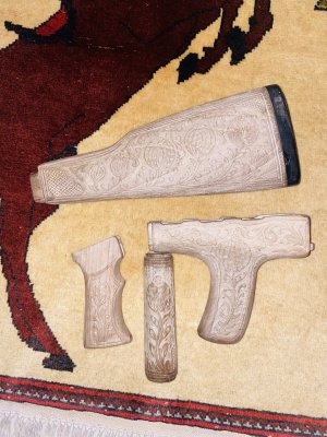 Khyber Arms Market Yugo furniture set. Unstained poppy engraving. 375$ shippped.