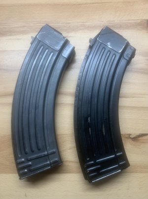 SOLD Pair of Russian Izzy Steel Magazines With Stamps