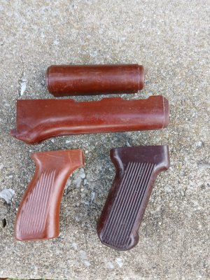 Chinese AK bakelite pistol grips and spiker handguard