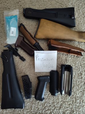 AK Furniture + Parts: WASR-10 Set, Krink Set, Arsenal 4.5mm Stock, Krebs Safety