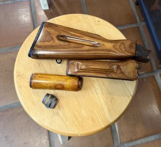 Russian Ak74 stock set, East German akm stock set, bakelite & wood grips, akm parts