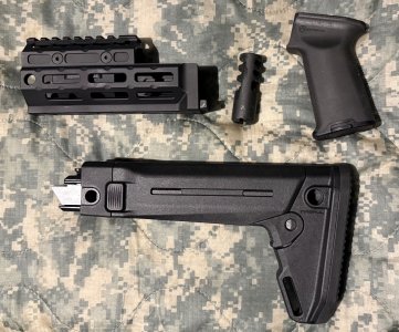 WTS: Midwest Mlok AKM Handguard, Arsenal Muzzle Brake, Zhukov Magpul Stock, Magpul Rubberized Grip