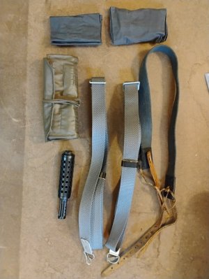 Grey Polish Slings, Wartime Soviet Sub gun sling, Cheese Grater with tube