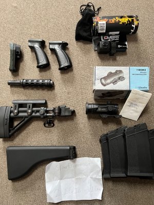 ARAMACON stocks and grips for AK, Brevis 2.5 optic, BRN-180 stock, SDS Saiga 12 magazines
