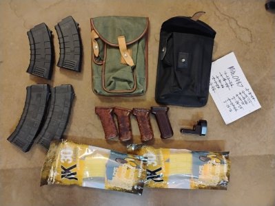 AK Mags/Romanian PG's/Polish pouches/ Stock adapter