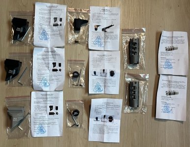 ZENITCO GOODIES: DTK-1 Muzzle Brakes, RP-1 Charging handles, RK-6 Pic Rail Foregrips, RL-1 Handstop