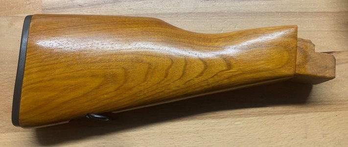Gorgeous Un-Drilled Chinese Chi-Wood AK Type 56 Stock, Chinese Blonde Fat Checkered Wood Grip