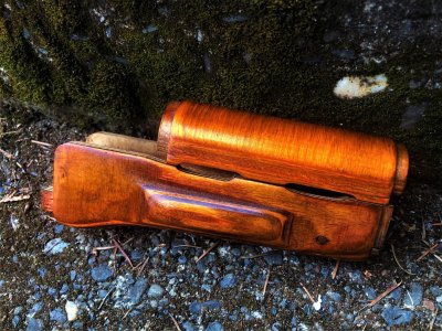 Surplus wood handguard set.