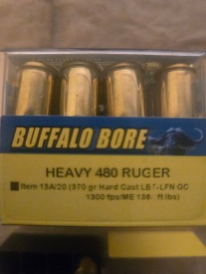 Ruger HEAVY 480 BUFFALO BORE AMMO