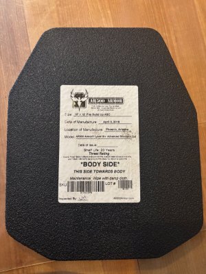 Brand new pair of lvl 3+ steel plates